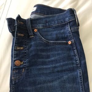 Stretch high waist denim cropped jeans